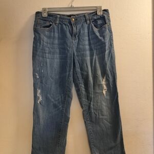 Stylish Blue a.n.a. Denim Distressed Jeans